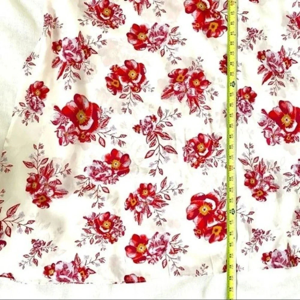 TULAROSA Red Floral Maxi Dress Ruffle Straps Size S - Picture 7 of 14